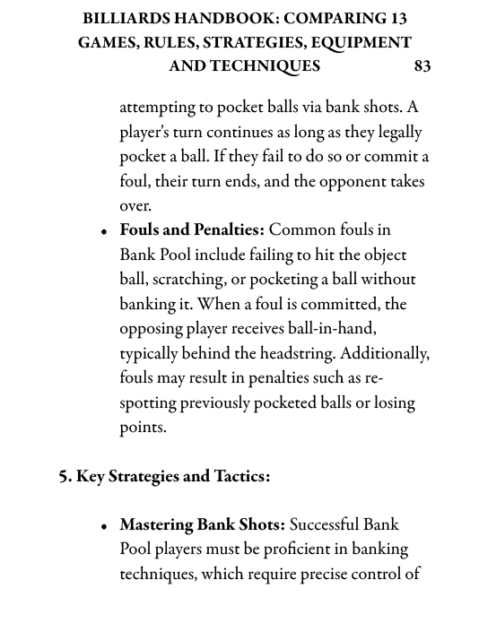 Billiards Handbook: Comparing 13 Games, Rules, Strategies, Equipment and Techniques - Billiard and Pool Center