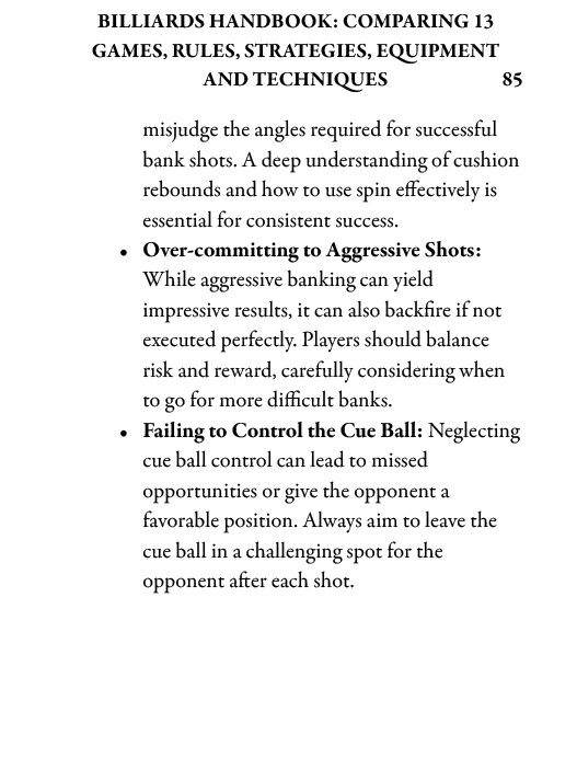Billiards Handbook: Comparing 13 Games, Rules, Strategies, Equipment and Techniques - Billiard and Pool Center