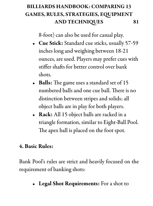 Billiards Handbook: Comparing 13 Games, Rules, Strategies, Equipment and Techniques - Billiard and Pool Center