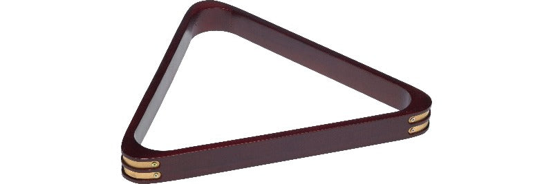 Action RK8B Wood Stain Triangle Rack w/ Brass Corners - Billiard and Pool Center