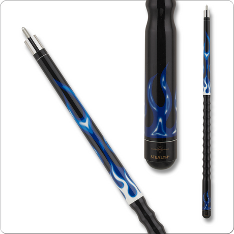Stealth STH04 Pool Cue - Blue Flames - Billiard and Pool Center