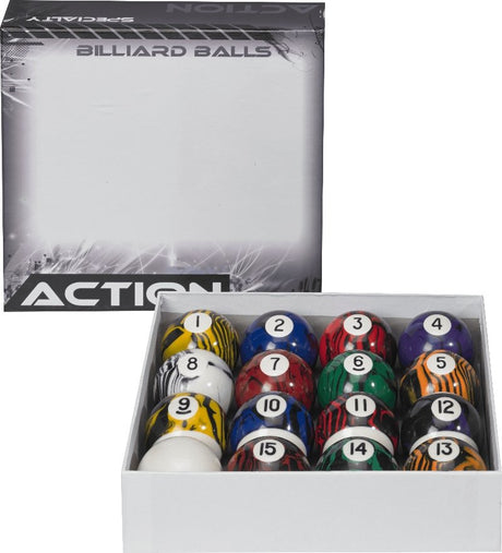 Action Black Marble Ball Set - Billiard and Pool Center
