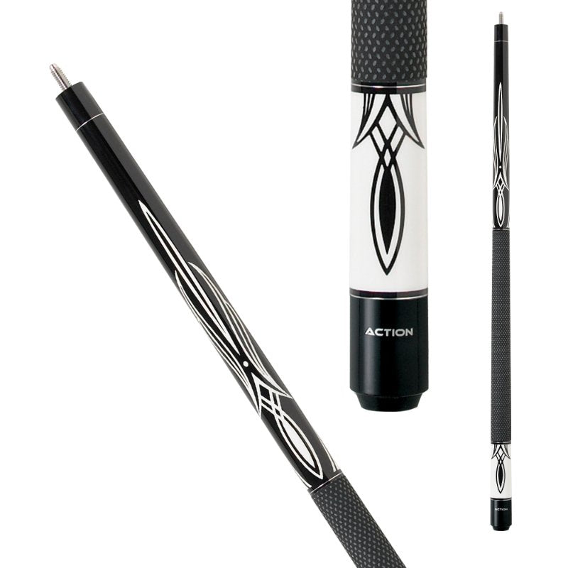 Action BW01 Black and White Pool Cue - Billiard and Pool Center
