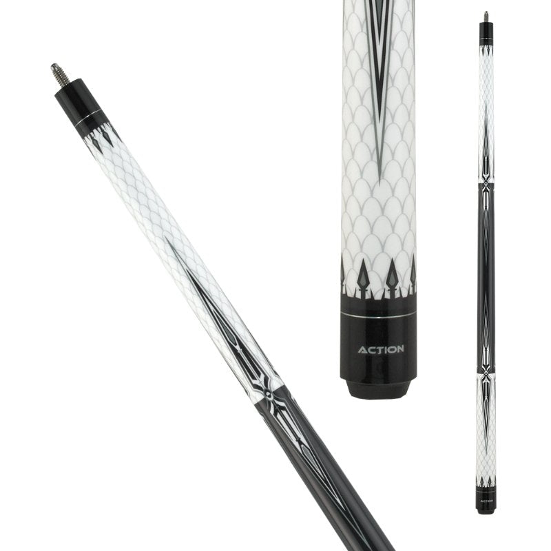 Action BW17 Black and White Pool Cue - Billiard and Pool Center