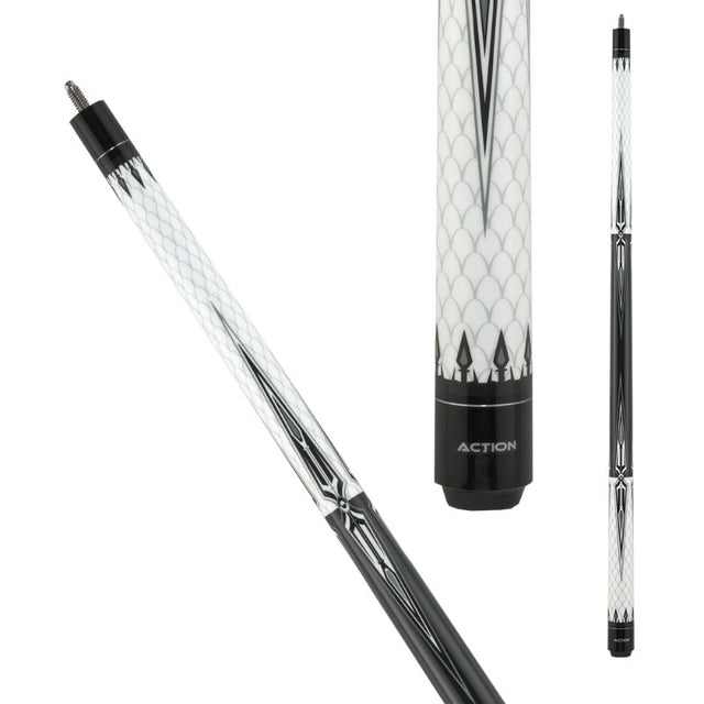 Action BW17 Black and White Pool Cue - Billiard and Pool Center