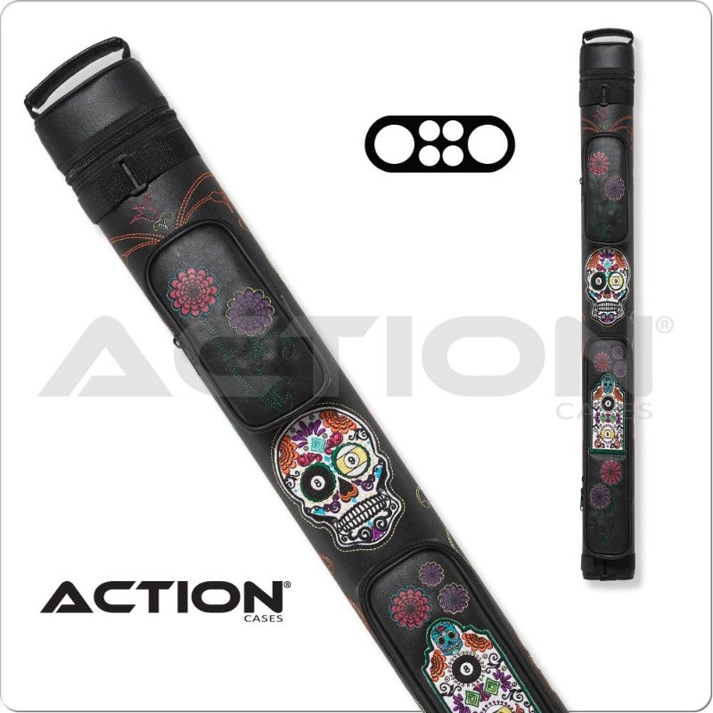 Action CALC22B Calavera 2x2 Stitch Hard Cue Case - Billiard and Pool Center