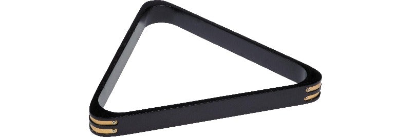 Action RK8B Wood Stain Triangle Rack w/ Brass Corners - Billiard and Pool Center