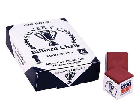 Silver Cup CHS12 Chalk - Box of 12 - Billiard and Pool Center
