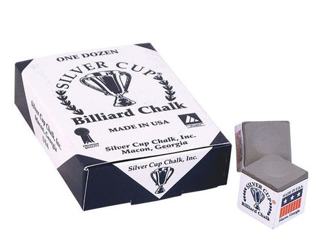 Silver Cup CHS12 Chalk - Box of 12 - Billiard and Pool Center
