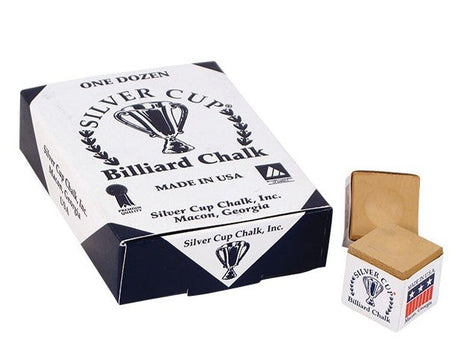 Silver Cup CHS12 Chalk - Box of 12 - Billiard and Pool Center