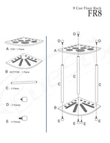 8 Cue Corner Floor Rack FR8 - Billiard_And_Pool_Center