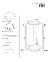 9 Cue FR9 Deluxe Oak Floor Rack FR9 - Billiard_And_Pool_Center