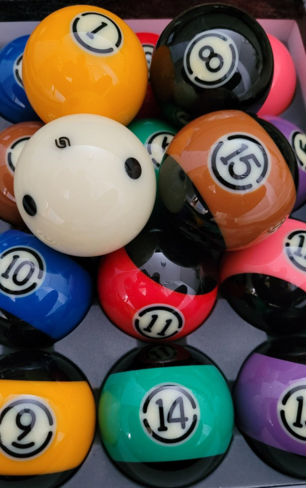 Black Pool Ball Set for Precision Play and Durability