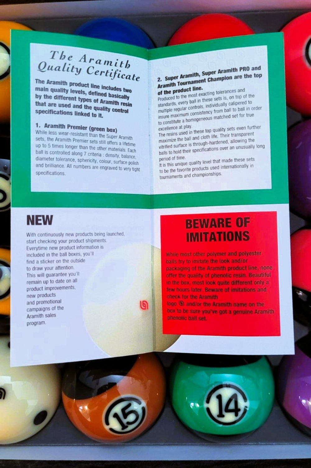 Aramith BBABK Black Pool Ball Set - Billiard and Pool Center