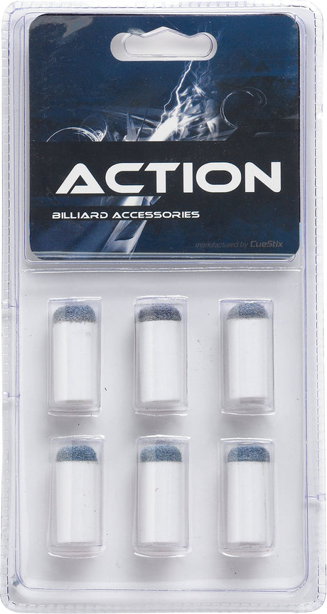 Action TR6SOB Blue Slip On Tips & Ferrules in Blister Pack of 6 - Billiard_And_Pool_Center